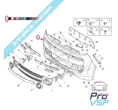 Pare choc avant adaptable en plastique ABS pour microcar mgo 3 , mgo 4 , dué p85 , p88