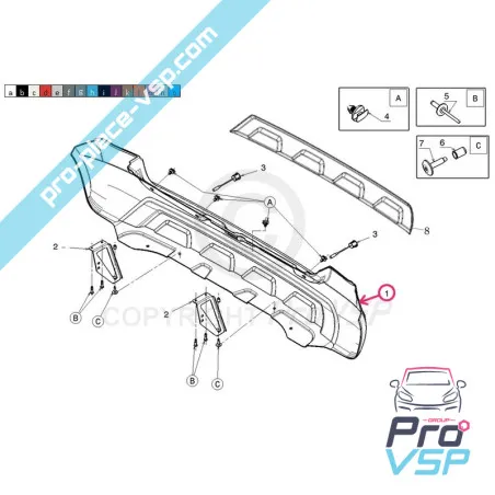 Pare choc arrière adaptable pour microcar mgo 3 , mgo 4