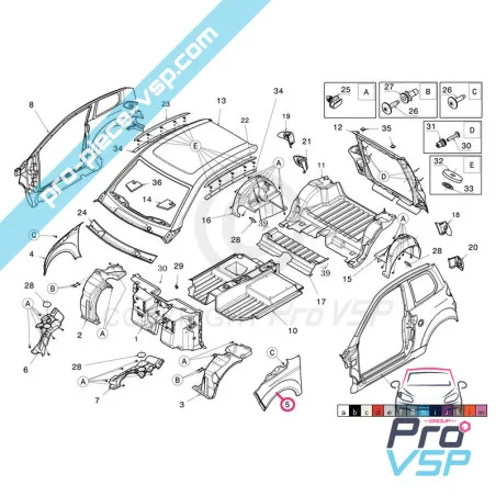 Anpassungsfähiger linker Vorderflügel für Mikrocar mgo 3 mgo 4 Dué P85 P88