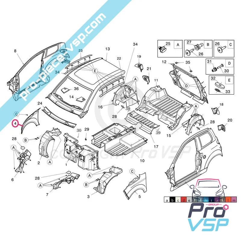 Adaptable right front wing for Microcar mgo 3 mgo 4 Dué P85 P88