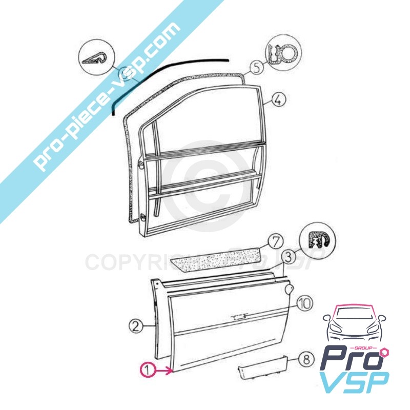 Left exterior door panel