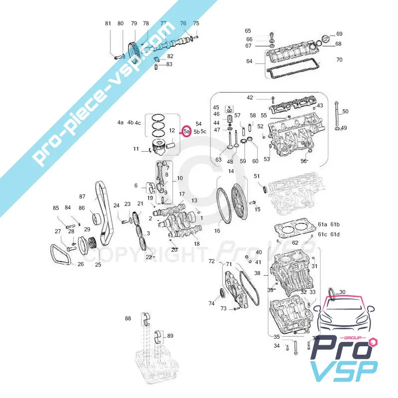 Origem para o pistão do motor Lombardini DCI 442