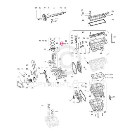 Origem para o pistão do motor Lombardini DCI 442