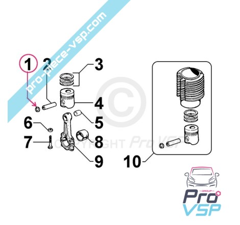 Clip pistón