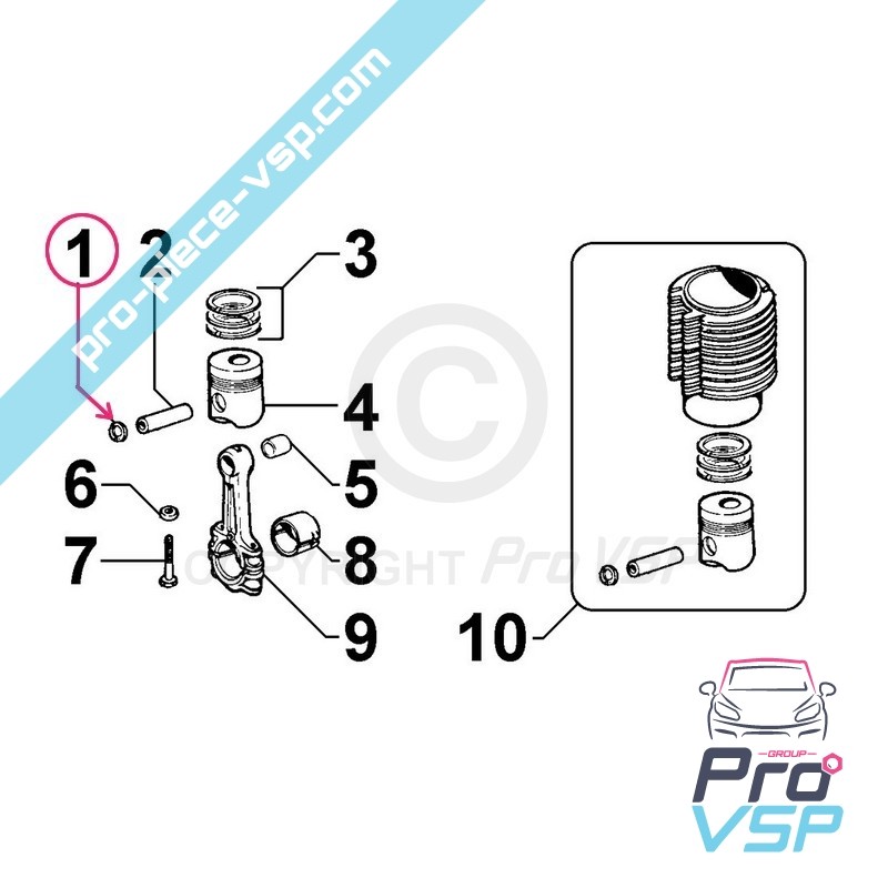 Clip pistón