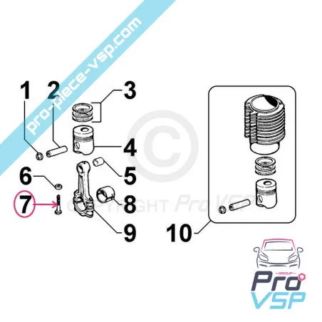 Engine rod screw Lombardini 6LD325