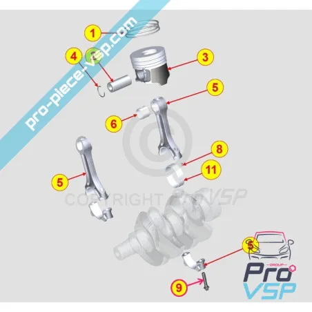 Vis de bielle pour moteur Lombardini DCI