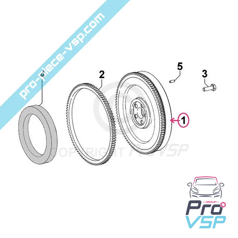 Volant moteur 73 dents avec rotor pour moteur Lombardini Focs