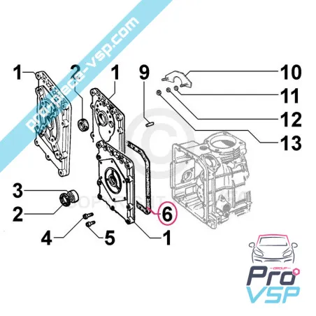 Engine oil housing seal Lombardini 6LD325
