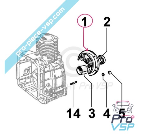 Suporte do virabrequim do motor Lombardini 6LD325
