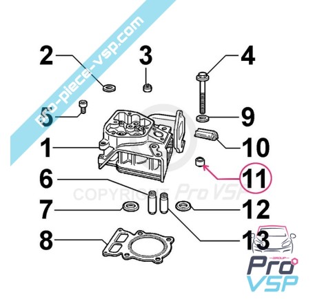 Douille de centrage culasse pour moteur Lombardini 15LD