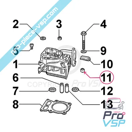 Douille de centrage culasse pour moteur Lombardini 15LD