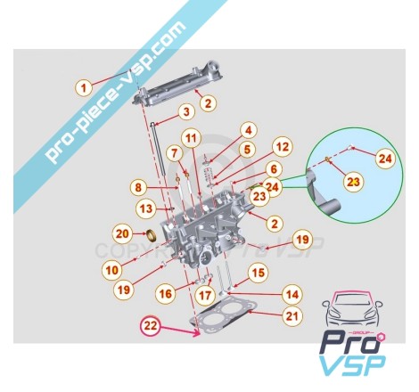 Plot centering sleeve cylinder head