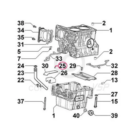 Rivet de couvercle pour moteur Lombardini Focs Progress 502 523