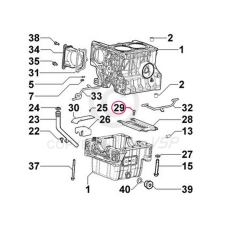 Vis de tôle de carter d'huile pour moteur Lombardini Focs Progress 502 523