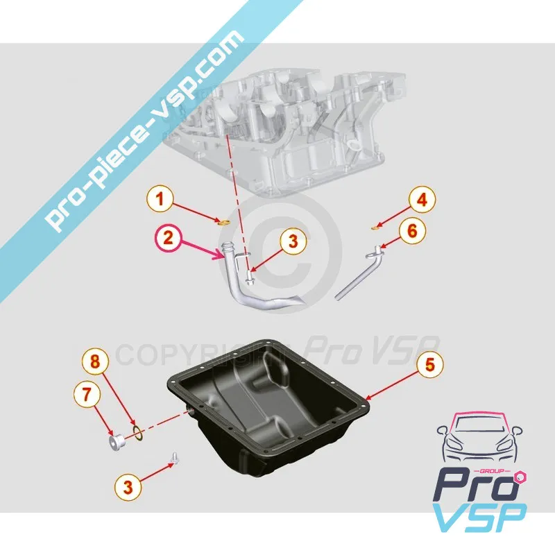 Tub de aspirație de ulei de origine pentru motor Lombardini DCI