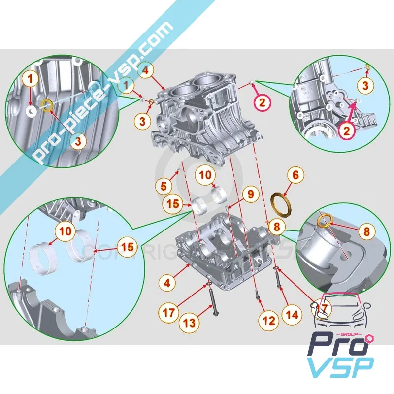 Bouchon de bloc moteur pour moteur Lombardini DCI