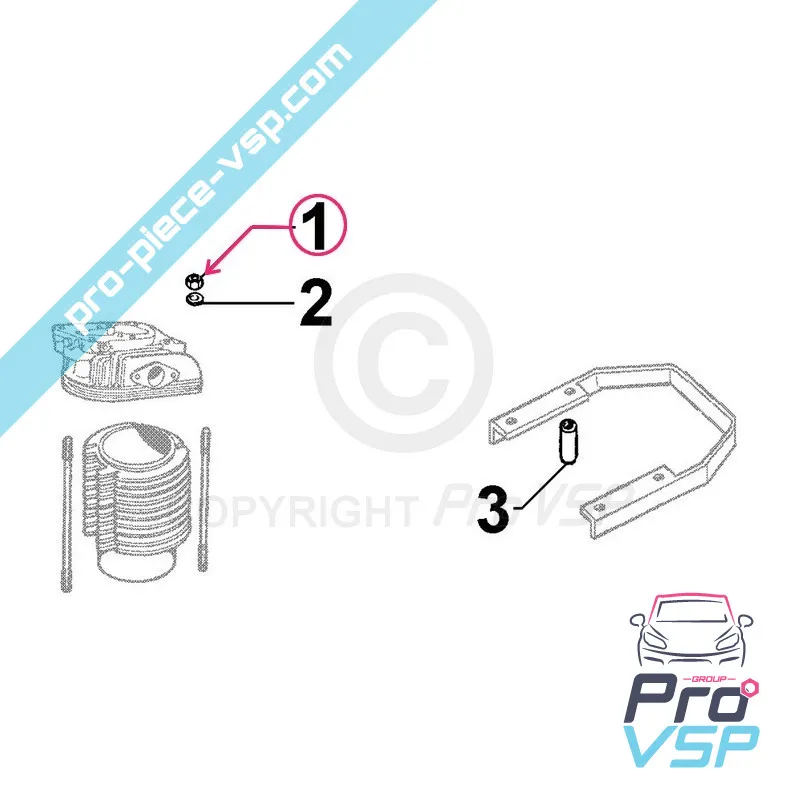 Cylinder head nut for engine Lombardini 6LD325