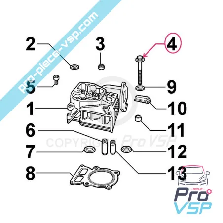 Motorcylinderhuvudskruv Lombardini 15ld