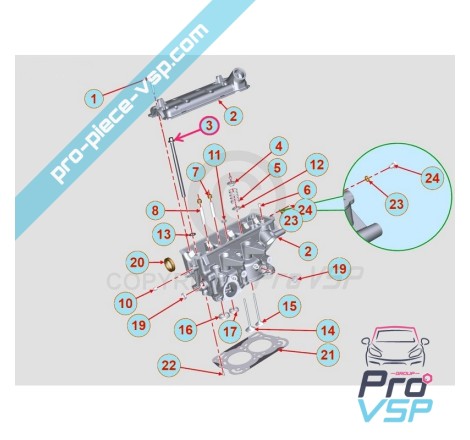 Vis de culasse pour moteur lombardini dci