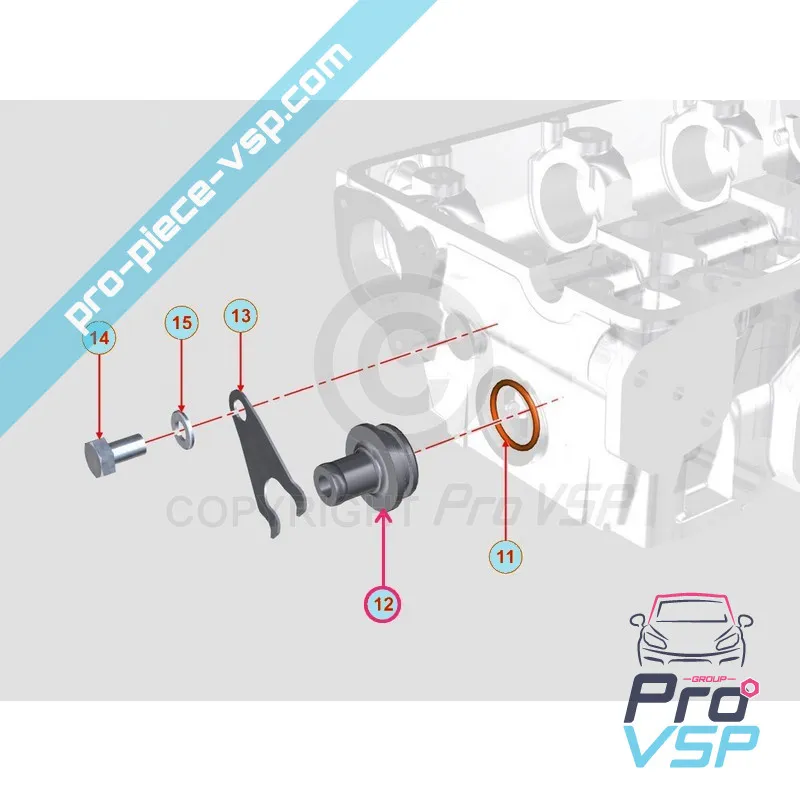 Bride sortie de durite de chauffage pour moteur Lombardini 502 523