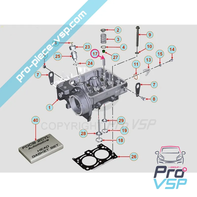 Ghidul valvei motorului Lombardini 502 523