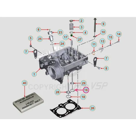 Siège de soupape d'échappement pour moteur Lombardini 502 523