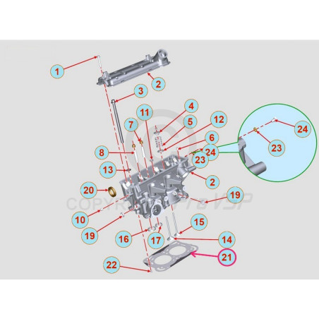 Joint de culasse 3 encoches origine pour moteur Lombardini DCI