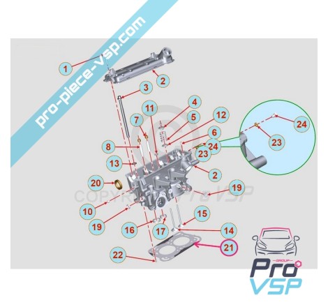 Joint de culasse origine pour moteur lombardini dci 4 encoches