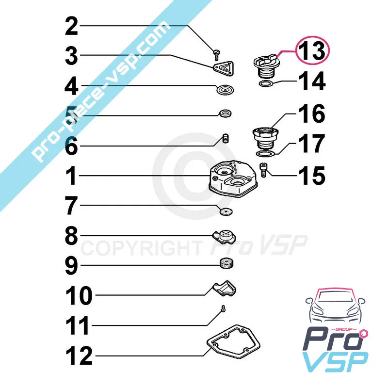 Bouchon de remplissage d'huile pour moteur Lombardini 15LD