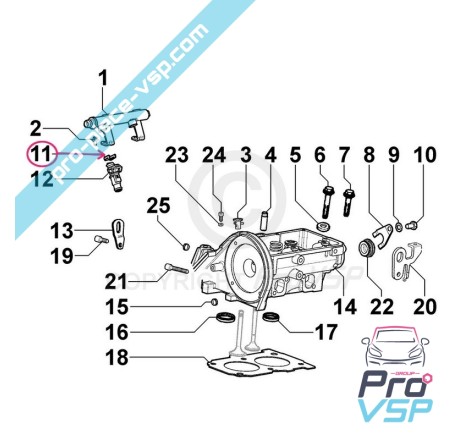 Fixação do injetor do motor Lombardini gasolina