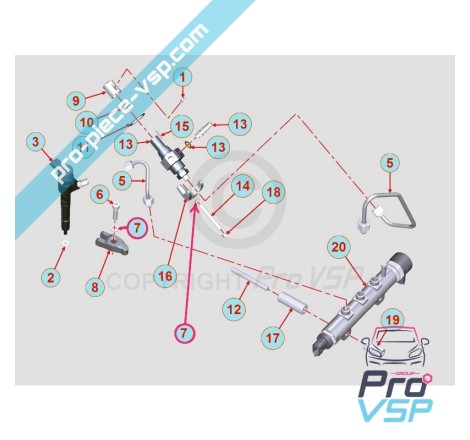 Rondelle de fixation d'injecteur pour moteur Lombardini DCI