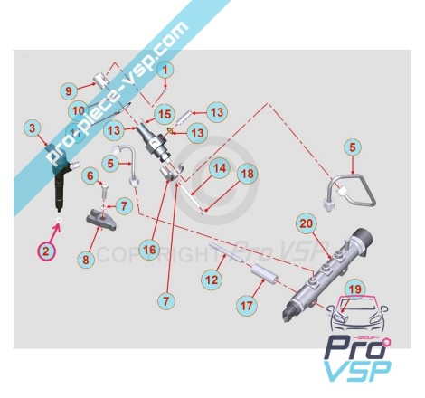 Joint d'injecteur moteur Lombardini DCI