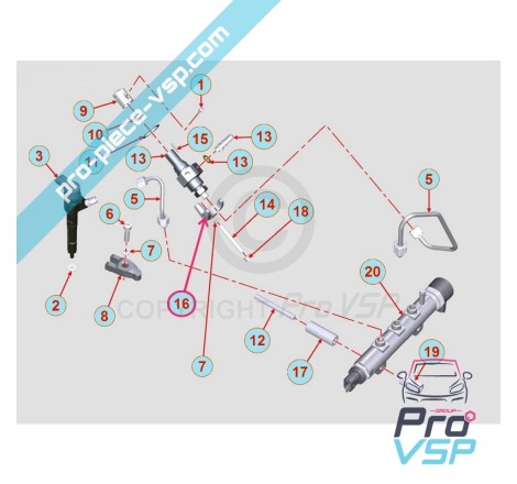 Injection pump support