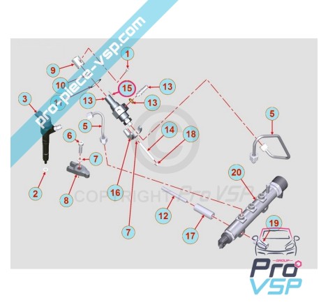 Injection pump pin