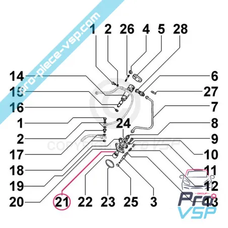 Câle de pompe à injection pour moteur Lombardini 6LD325