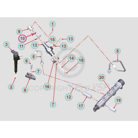 Einspritzpumpeneinstellkabel für den Motor Lombardini DCI