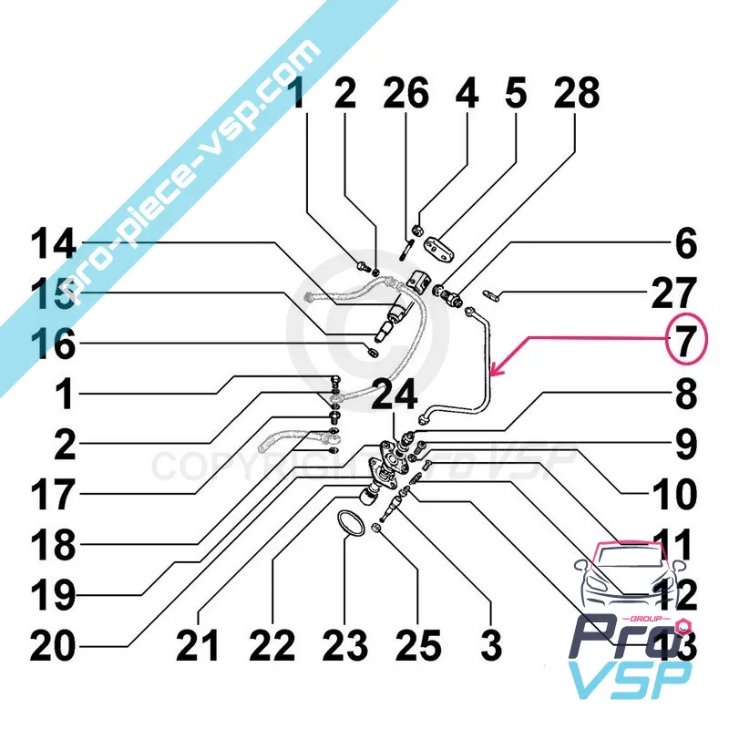 Tuyau d'injecteur pour moteur Lombardini 6LD325