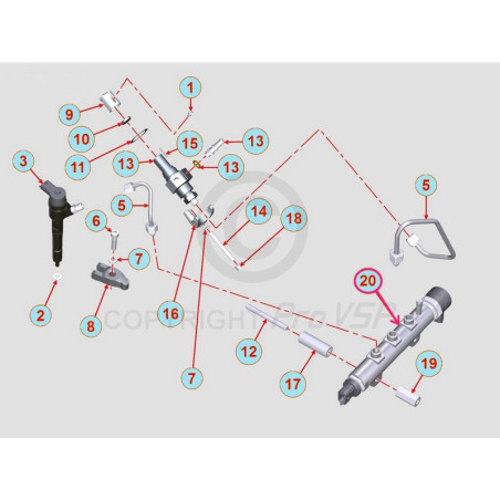 Original-Motor-Injektionsrampe Lombardini DCI