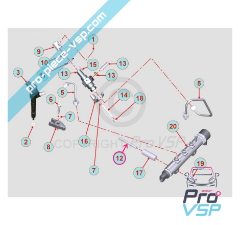 Fastening stud injection ramp