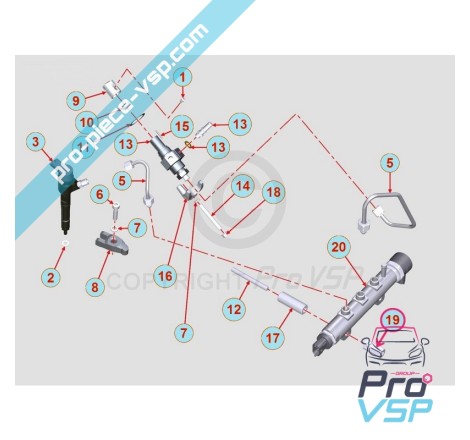 Rampa de injeção de pano para motor Lombardini DCI