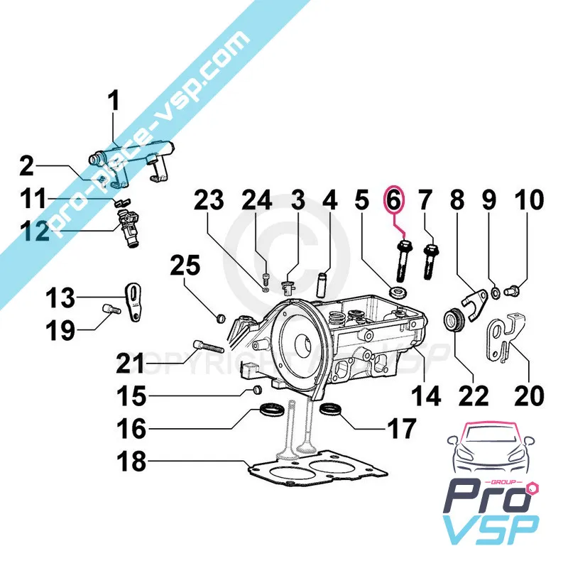 Vis de culasse pour moteur Lombardini Focs Progress 502 523