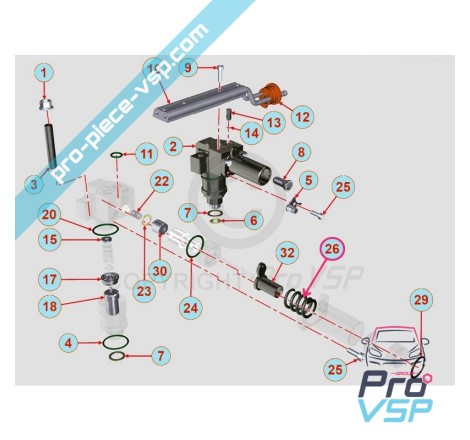 Injector rod spring