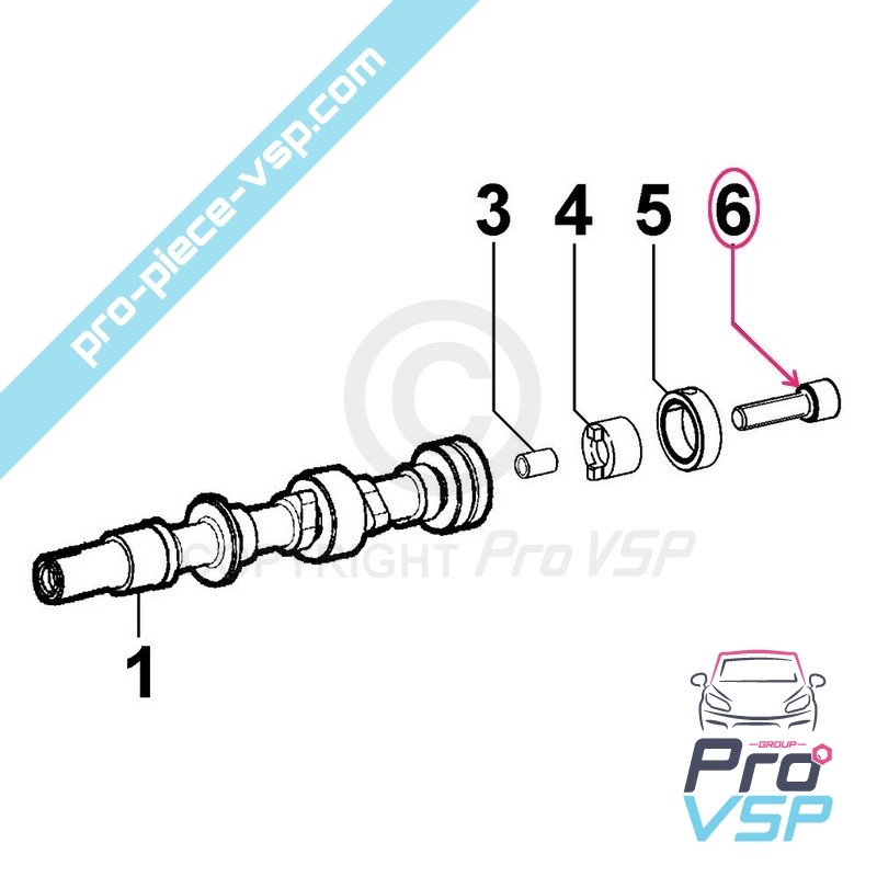 Excentric fixing screw cable shaft