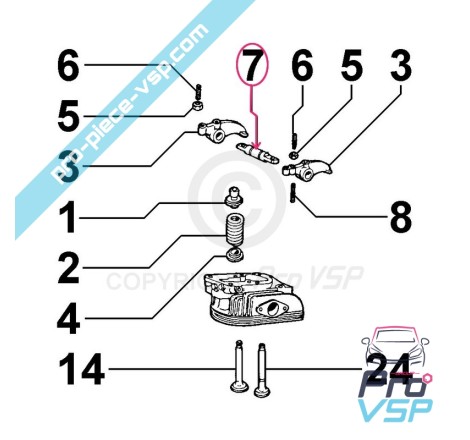 Eixo de balancim para motor Lombardini 6LD325