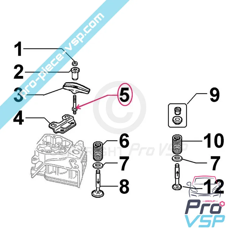 Parafuso de ajuste do roqueiro motor Lombardini 15ld