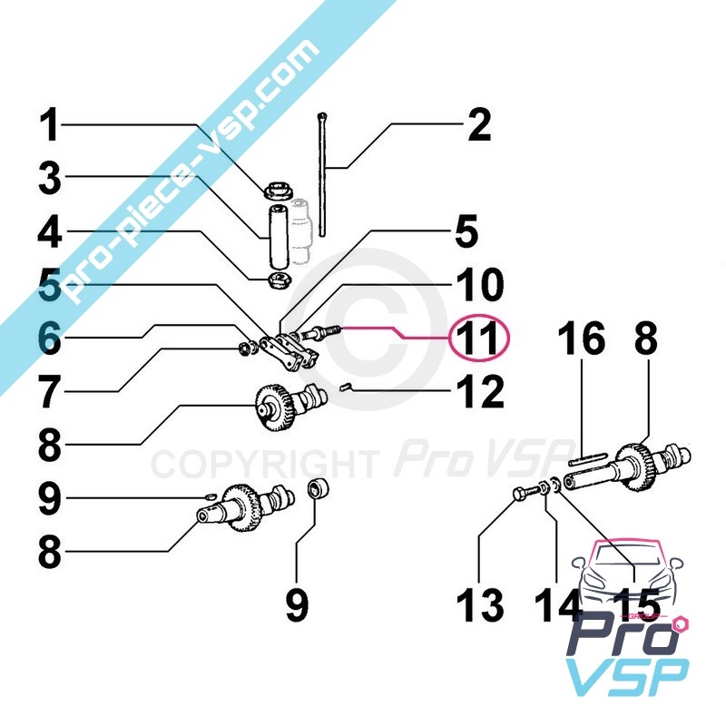 Valve rod lever pivot