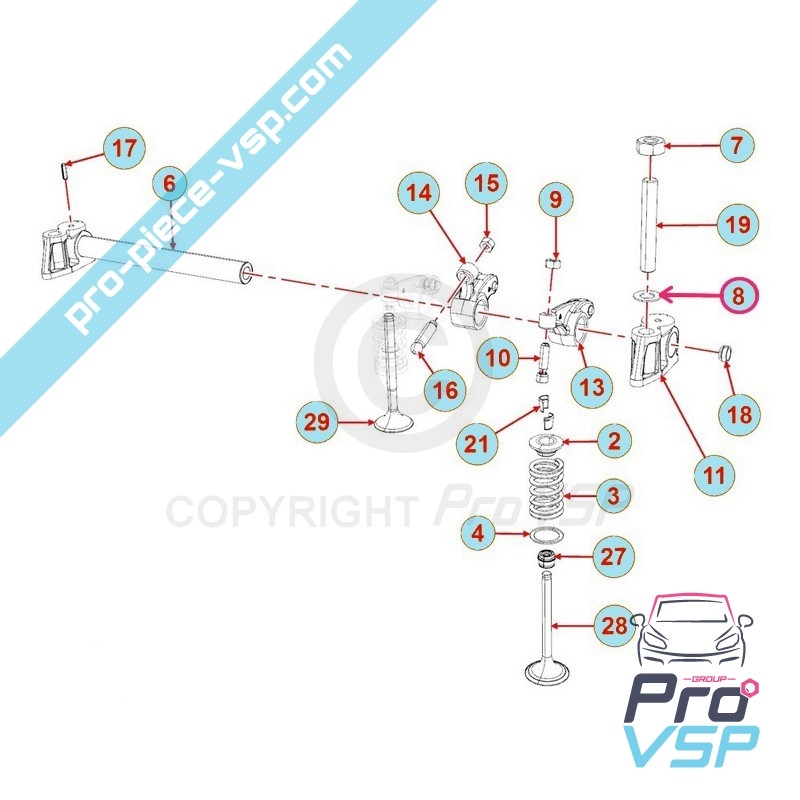 Rondelle de rampe de culbuteur pour moteur Lombardini Focs Progress 502 523