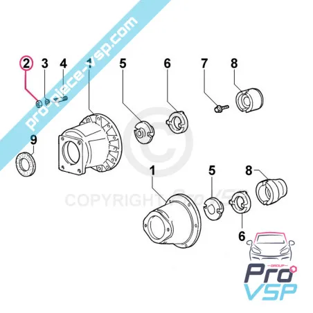 Nut M8 motor Lombardini 15ld