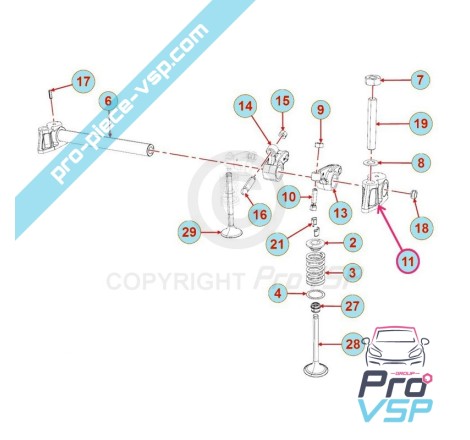 Valve rocker axis holder